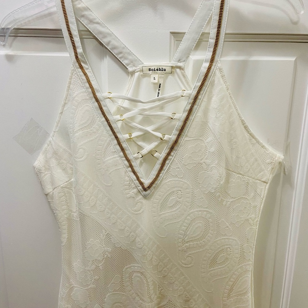 NWOT White Lace Maxi Tank Dress